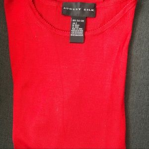 100% silk Red sweater Size small